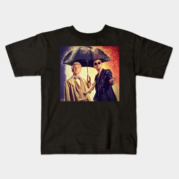 Good Omens fanart Kids T-Shirt by TheisDeschain